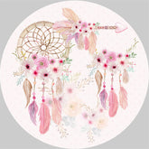 Lofaris Pink Floral Dreamcatcher Round Birthday Backdrop Kit